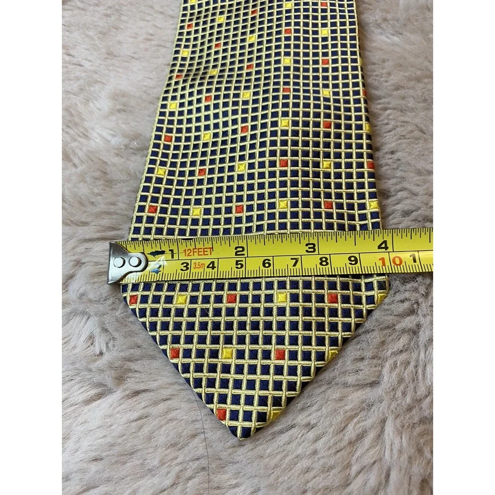 Boss Hugo Boss Men's Black/Gold/Red Geometric 100% Silk Neck Tie 55